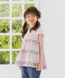 Многоярусная туника с цветочным узором Suite Kids, цвет Pink [512]