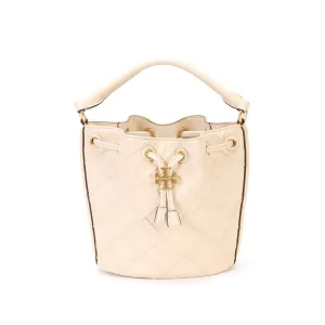 Сумка-ведро Fleming Leather через плечо маленькая женская кремово-белая TORY BURCH