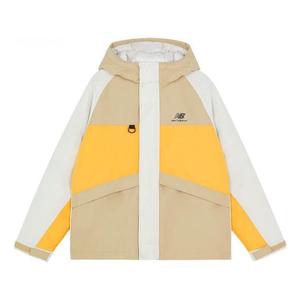 Куртка New Balance Trendy Color Block Jacket 'Beige White Yellow', бежевый