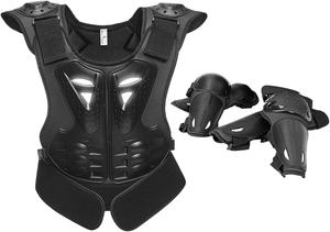 Детская экипировка для мотокросса - защита груди с налокотниками и наколенниками, экипировка для езды на мотоцикле, защитный комплект для мальчиков и девочек для езды по бездорожью на мотокроссе, скейтборде, велосипеде, мотоцикле Generic, L