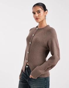 Джемпер-кардиган New Look с цветочным принтом из норки