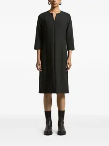 Платье миди с V-образным вырезом и рукавами три четверти Peserico, серый