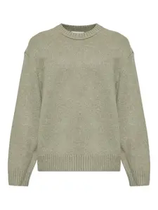 Свитер с круглым вырезом в рубчик Frame, зеленый