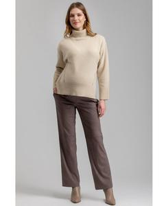 Прямые и эластичные кожаные брюки Romeo для беременных PIETRO BRUNELLI MATERNITY, Dark brown