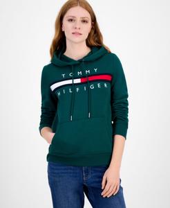 Женская толстовка с капюшоном и вышитым логотипом Tommy Hilfiger, Forest Green