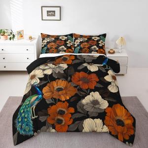 Erosebridal Богемский комплект постельного белья Chic Peacock с цветочным принтом и тропическими листьями для детей и взрослых, Turqoise Green