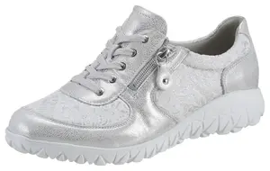 Туфли Waldläufer на шнуровке "HAVY-Soft", с молнией, ширина H, повседневная обувь, полуботинки, туфли на шнуровке, серебристый
