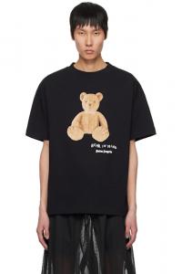 Черная футболка «Медведь в мыслях» Palm Angels