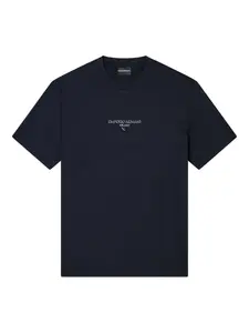 Футболка с вышитым логотипом EMPORIO ARMANI, синий
