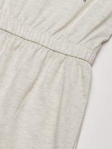 Платье Calvin Klein для девочек с короткими рукавами, логотипом, эластичной резинкой на талии и внутренней отделкой без бирки, Oatmeal Stacked