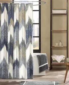 Хлопковая занавеска для душа Alpine с шевронным узором, 72 x 72 дюйма Ink+Ivy, navy