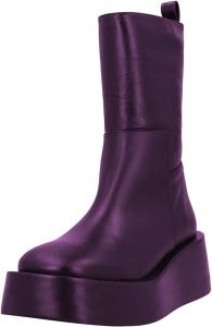 Женские ботильоны FOWT на платформе с круглым носком и застежкой на молнии сбоку, устойчивый клин с низким каблуком, модная обувь для осени и зимы, размеры 4-16 US, Purple
