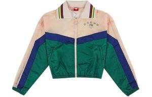 LiNing Женская куртка оранжево-розового и перечно-зеленого цветов, Orange Pink/Pepper Green