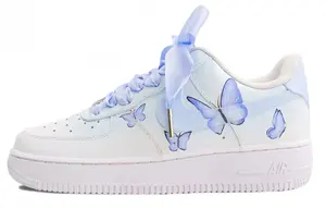 Кроссовки Nike Air Force 1 Skateboarding Shoes Women's Low-top Blue/white, синий/белый
