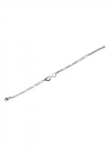 Adeliás Женский браслет из нержавеющей стали, 18 см, серебристый