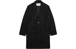 AMIPARIS Однобортное длинное пальто Ami Paris, Black