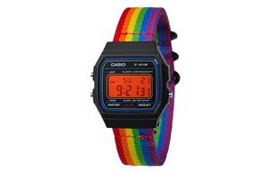 CASIO Мужские часы Retrofit Series с кварцевым механизмом и нейлоновым ремешком, черный циферблат