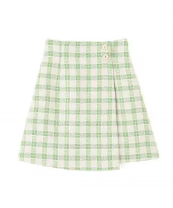Мини-юбка из твида в клетку Jill By Jill Stuart, цвет Green 1