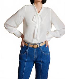 Белая блузка с длинными рукавами Sasha+Z