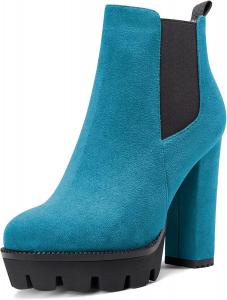 Женские ботильоны Castamere с высоким каблуком, массивной платформой, круглым носком, на щиколотку, короткие ботинки, без застежки, классические ботинки, Blue B