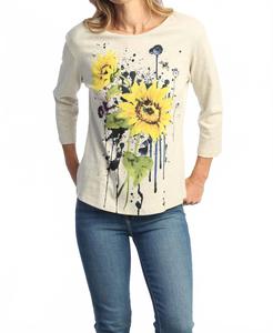 Хлопковый топ с принтом «Камея» в цвете «Овсянка» Jess & Jane, Oatmeal