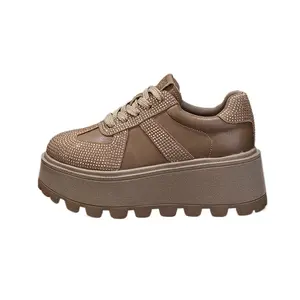 The mystery of glamour Женские низкие повседневные туфли для увеличения роста без подкладки желтые, цвет Yellow Unlined