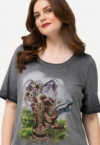 Футболка с принтом STIEFEL, CLASSIC RUNDHALS, HALBARM Ulla Popken, черный