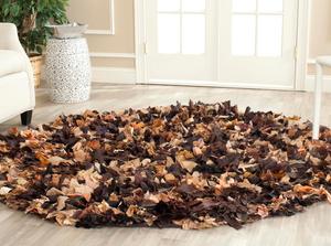 Ковер SAFAVIEH, 122 x 122 см, Rio Shag Collection Brown/Multi SG951B ручной работы декоративный сверхтолстый