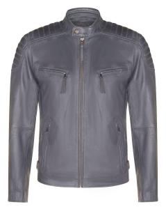 Кожаная стеганая косуха - Берлин Infinity Leather, синий