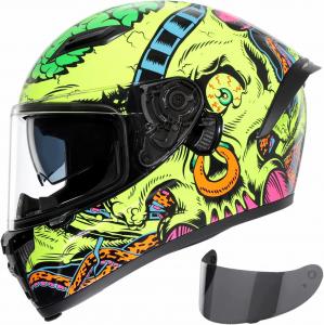 Шлем мотоциклетный Triangle с солнцезащитным козырьком, желтый