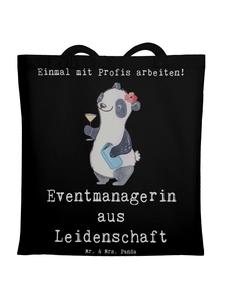 Сумка-шоппер для менеджеров мероприятий с пламенным слоганом в черном цвете Mr. & Mrs. Panda