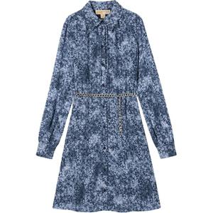 MICHAEL KORS SS25 платье с длинными рукавами женское синее