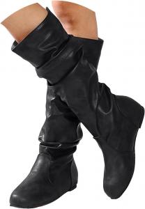 Женские высокие ботинки до колена на плоской подошве, осенние, винтажные римские туфли, с боковой молнией, собранные, из кожи, длинные высокие ботильоны Generic, Khaki