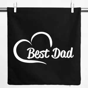 Наволочка Huuraa "Лучший подарок папе в форме сердца" 40x40 см, черный хлопок, "Лучший подарок папе" Hellweg Druckerei