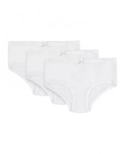 Комплект из 3 однотонных хлопковых трусов для девочек для малышей, для детей Memoi, мультиколор