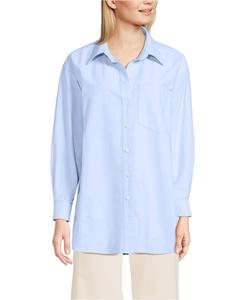 Женская рубашка оверсайз в стиле Оксфорд с пуговицами спереди Lands' End, Clear blue sky