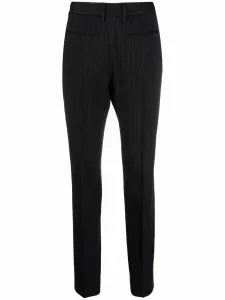 Брюки кроя слим в тонкую полоску Mm6 Maison Margiela, черный