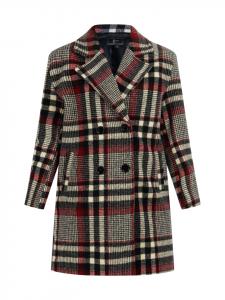 Женское пальто в белую клетку faina