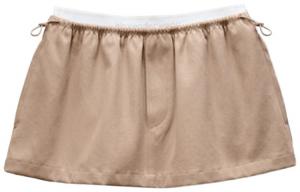 Мини-юбка Alexander Wang с завышенной талией, логотипом и эластичным поясом, коричневый