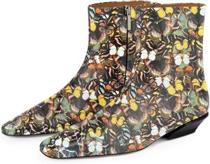 Женские ботильоны YDN с закрытым квадратным носком, плоской подошвой, молниями, низким каблуком, зимние короткие ботинки для работы, вечеринок и повседневной носки, размер 4-16 US, Butterfly