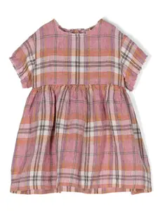Льняное платье в клетку Il Gufo, розовый