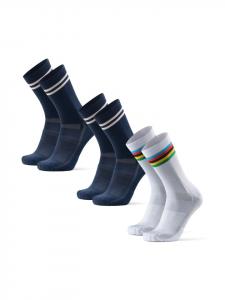 DANISH ENDURANCE Длинные велосипедные носки в темно-синюю полоску, в белую полоску