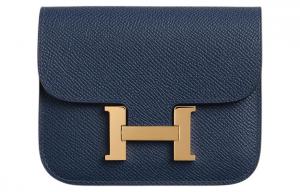 HERMES Кошелек Constance Slim Epsom Leather, картхолдер, монетница, поясная сумка Women's 7U Navy
