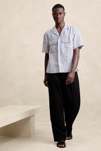 Льняная рубашка для отдыха Banana Republic, синий