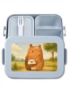 Mr. & Mrs. Panda Дизайн Bentobox Bear Missing Design без слов, выполненный в пастельно-голубом цвете