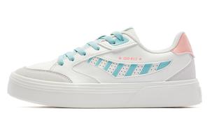 Кроссовки для скейтбординга женские, низкие, белые/бирюзовые Qiaodan