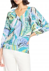 Свитер NIC+ZOE Island Beat Cotton Slub Sweater, Blue Multi