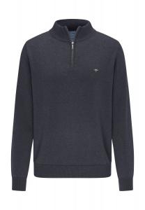 Пуловер, однотонный, с вышивкой, мужской FYNCH-HATTON, темно-синий