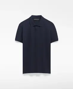 Мужская футболка из органического пике Adolfo Dominguez, темно-синий