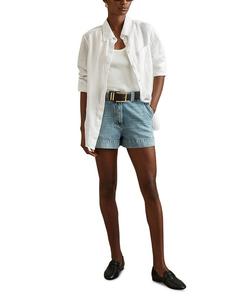 Белая льняная рубашка Belle REISS, белый